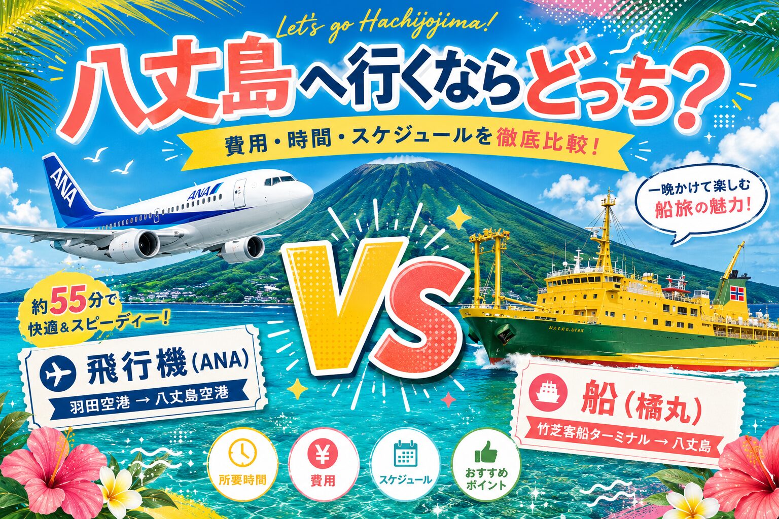 八丈島へ行くならどっち？