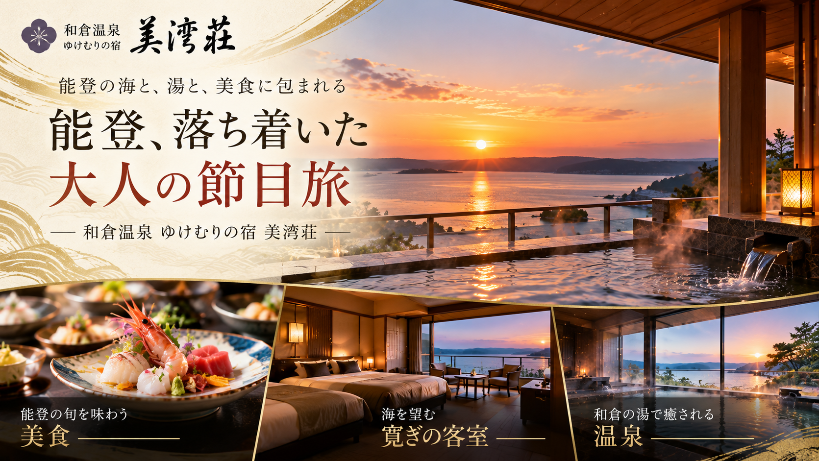 和倉温泉 美湾荘の夕景旅
