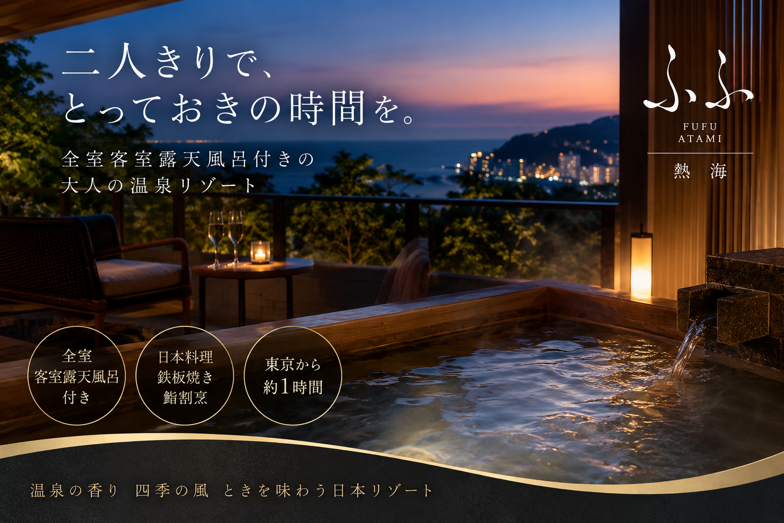 海を望む極上の露天風呂付き温泉宿